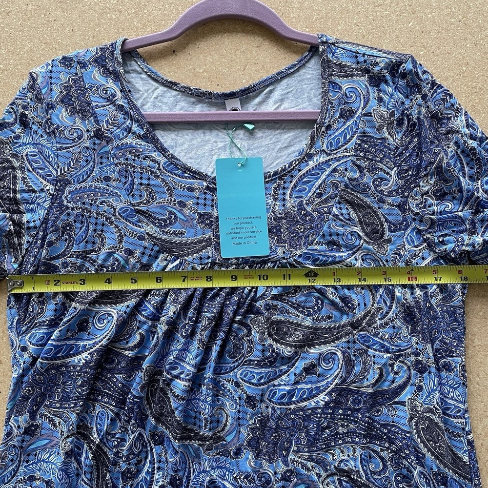 Women's shirt - Paisley Print - Size XL - New Blue Western Y2K - Picture 8 of 9